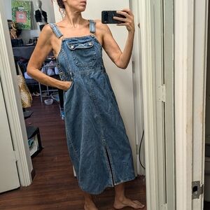 Route 66 Vtg 90s Bib Overalls Denim Maxi Dress
